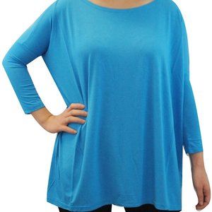 Light blue 3/4 sleeve piko